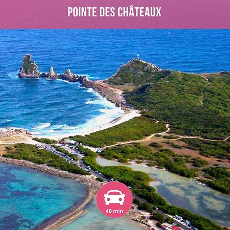 Le Sable Bleu - Evasion Tropicale A Sainte-Anne - Plage 5Min - Piscine - Parking - Logement Climatise - Vue Sur Les Palmiers - Parfait Pour Sejours En Famille Ou Entre Amis Exterior photo
