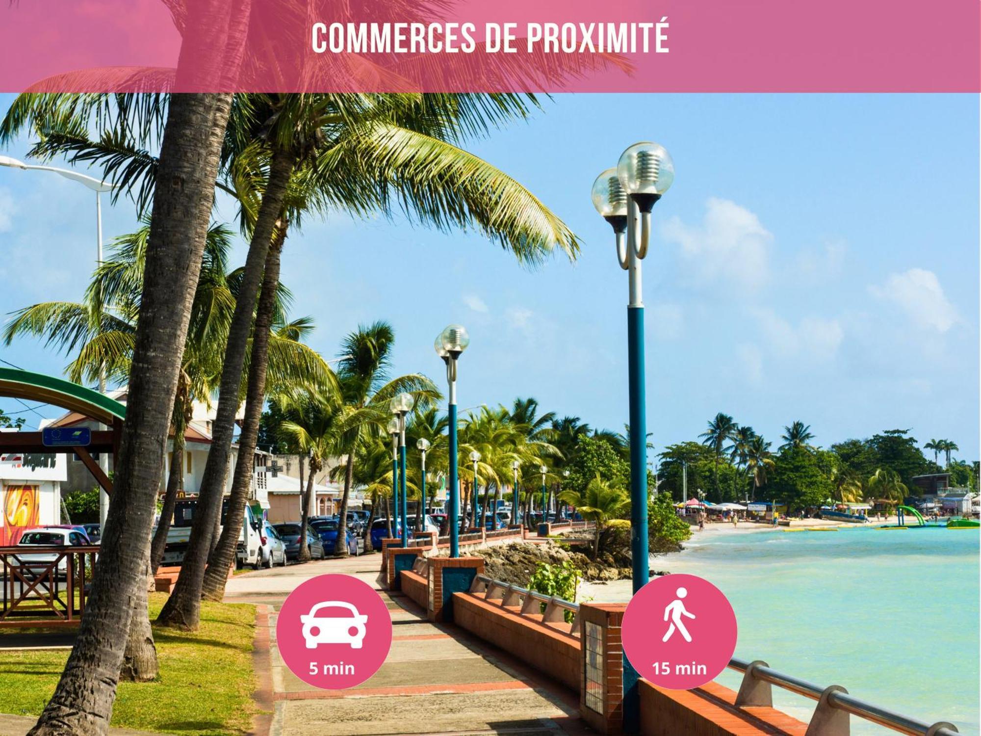 Le Sable Bleu - Evasion Tropicale A Sainte-Anne - Plage 5Min - Piscine - Parking - Logement Climatise - Vue Sur Les Palmiers - Parfait Pour Sejours En Famille Ou Entre Amis Exterior photo